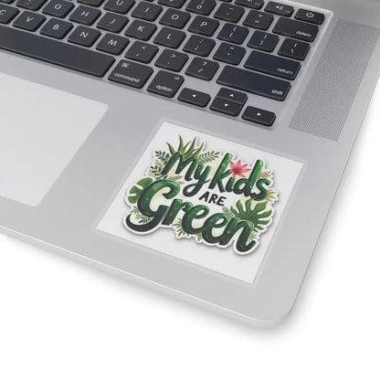 Laptop sticker featuring plant-themed design from My Kids Are Green collection