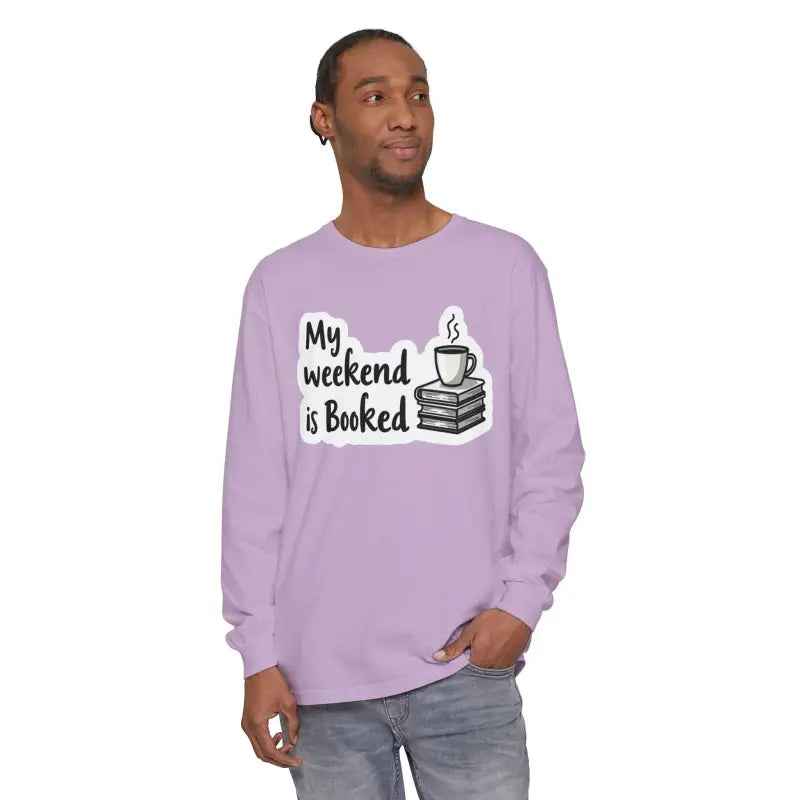 Lavender long-sleeved shirt from My Weekend is Booked Unisex Long Sleeve Shirt collection