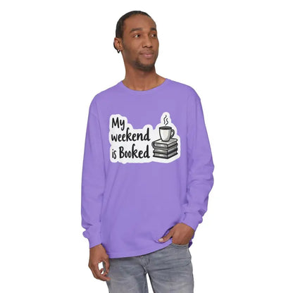Lavender long-sleeved shirt from My Weekend is Booked Unisex Long Sleeve Shirt collection