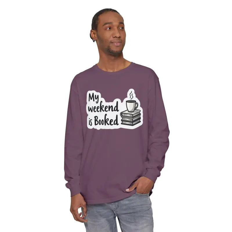 Man’s long-sleeved shirt from My Weekend is Booked collection for casual wear