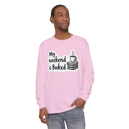 Pink long-sleeved shirt from My Weekend is Booked Unisex Long Sleeve Shirt collection