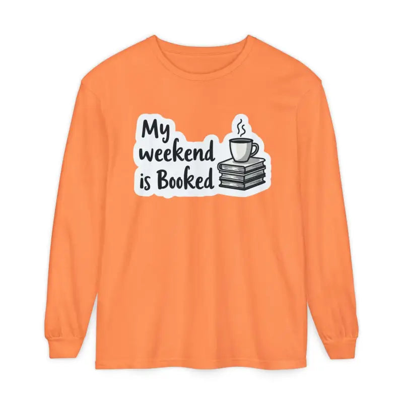 Orange long-sleeved shirt from My Weekend is Booked Unisex Long Sleeve Shirt collection