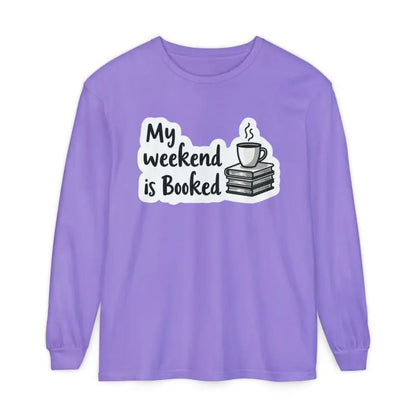 Lavender long-sleeved shirt from My Weekend is Booked Unisex Long Sleeve Shirt collection