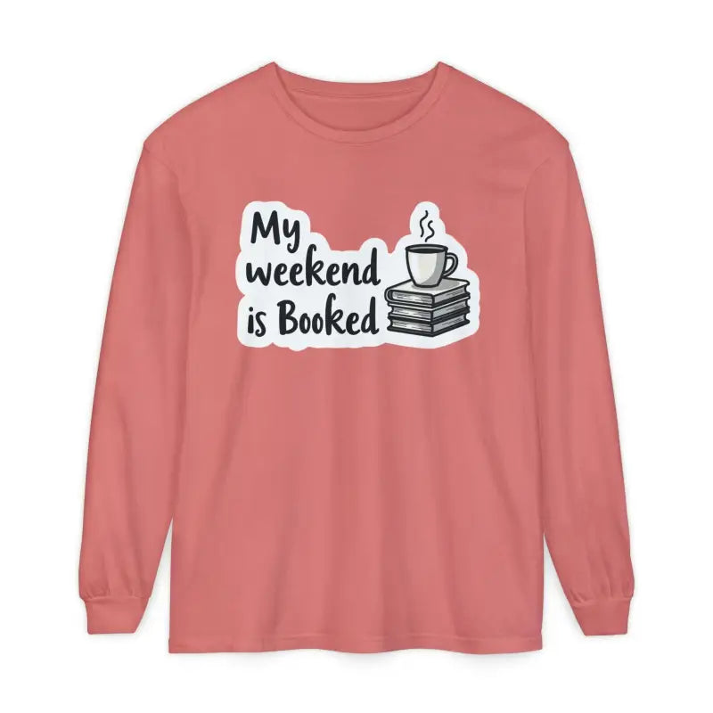 Salmon-colored long-sleeved shirt from My Weekend is Booked Unisex collection