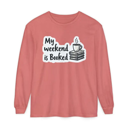 Salmon-colored long-sleeved shirt from My Weekend is Booked Unisex collection