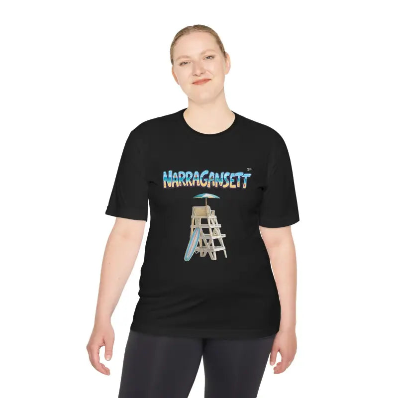 Narragansett Beach Lifeguard Unisex Moisture Wicking T Shirt - Ocean State Styles