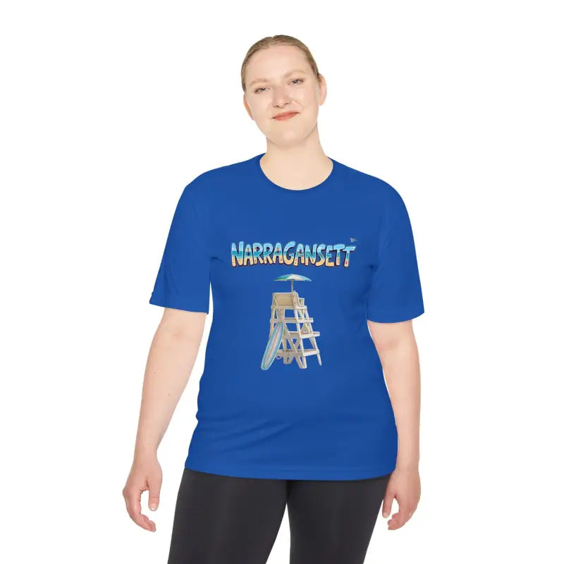 Narragansett Beach Lifeguard Unisex Moisture Wicking T Shirt - Ocean State Styles