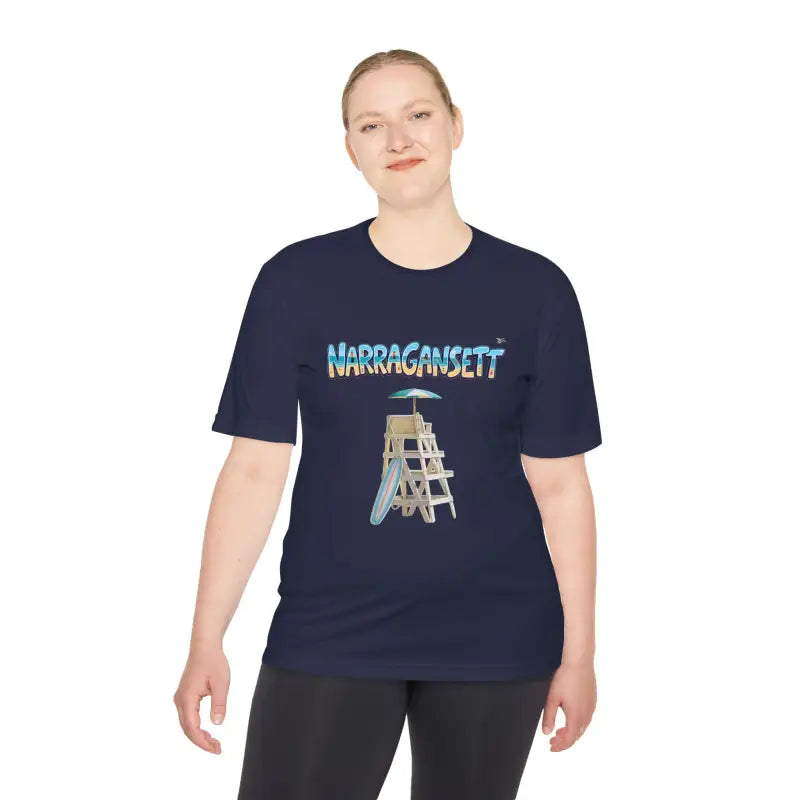 Narragansett Beach Lifeguard Unisex Moisture Wicking T Shirt - Ocean State Styles