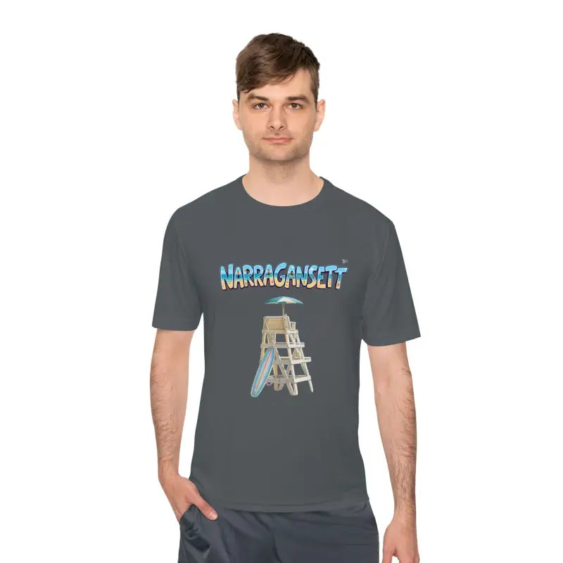 Narragansett Beach Lifeguard Unisex Moisture Wicking T Shirt - Ocean State Styles