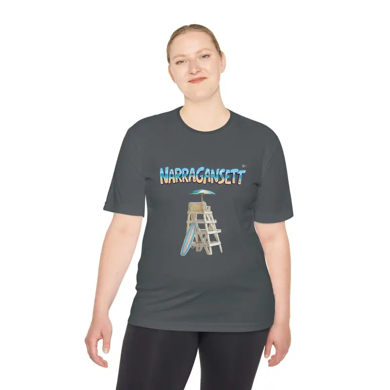 Narragansett Beach Lifeguard Unisex Moisture Wicking T Shirt - Ocean State Styles