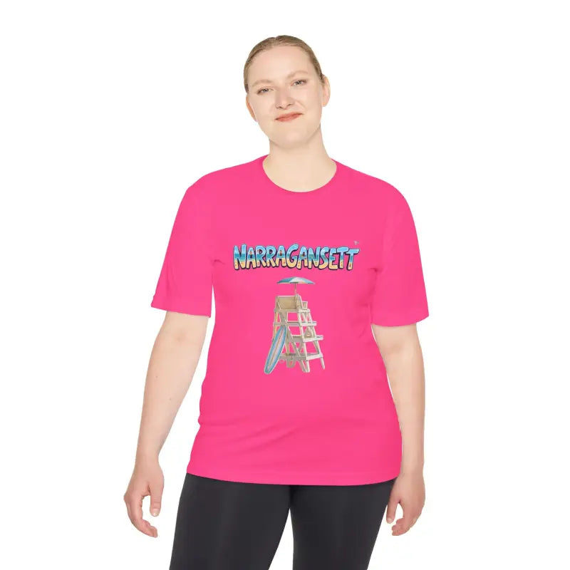 Narragansett Beach Lifeguard Unisex Moisture Wicking T Shirt - Ocean State Styles