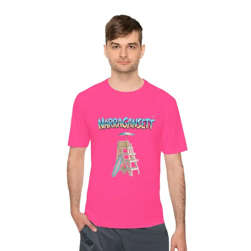 Narragansett Beach Lifeguard Unisex Moisture Wicking T Shirt - Ocean State Styles