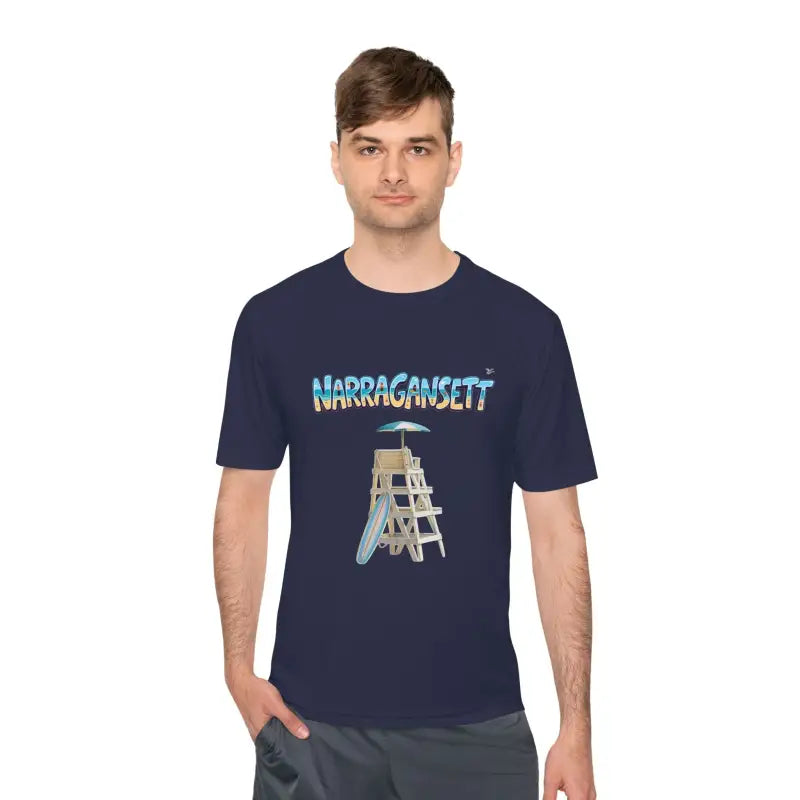 Narragansett Beach Lifeguard Unisex Moisture Wicking T Shirt - Ocean State Styles
