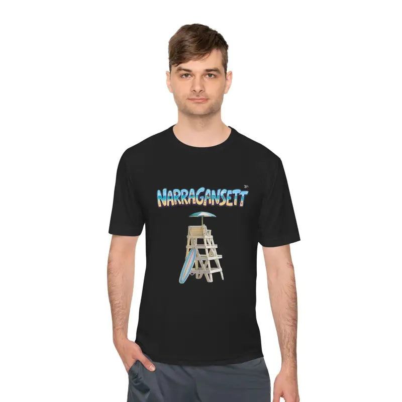 Narragansett Beach Lifeguard Unisex Moisture Wicking T Shirt - Ocean State Styles