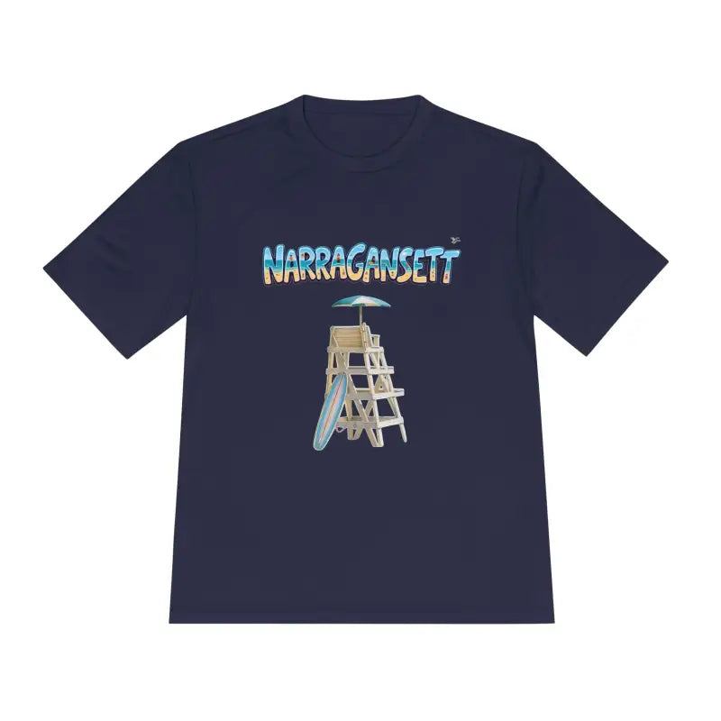 Narragansett Beach Lifeguard Unisex Moisture Wicking T Shirt - Ocean State Styles