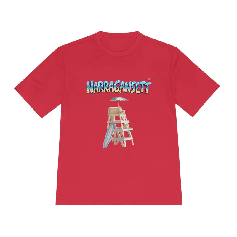 Narragansett Beach Lifeguard Unisex Moisture Wicking T Shirt - Ocean State Styles