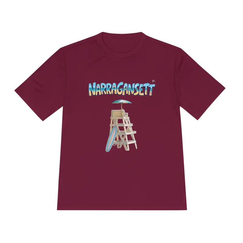Narragansett Beach Lifeguard Unisex Moisture Wicking T Shirt - Ocean State Styles