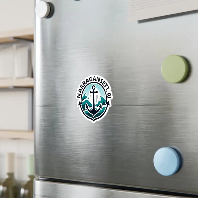 Narragansett RI anchor sticker displayed on Narragansett Nautical Anchor Vinyl Decal