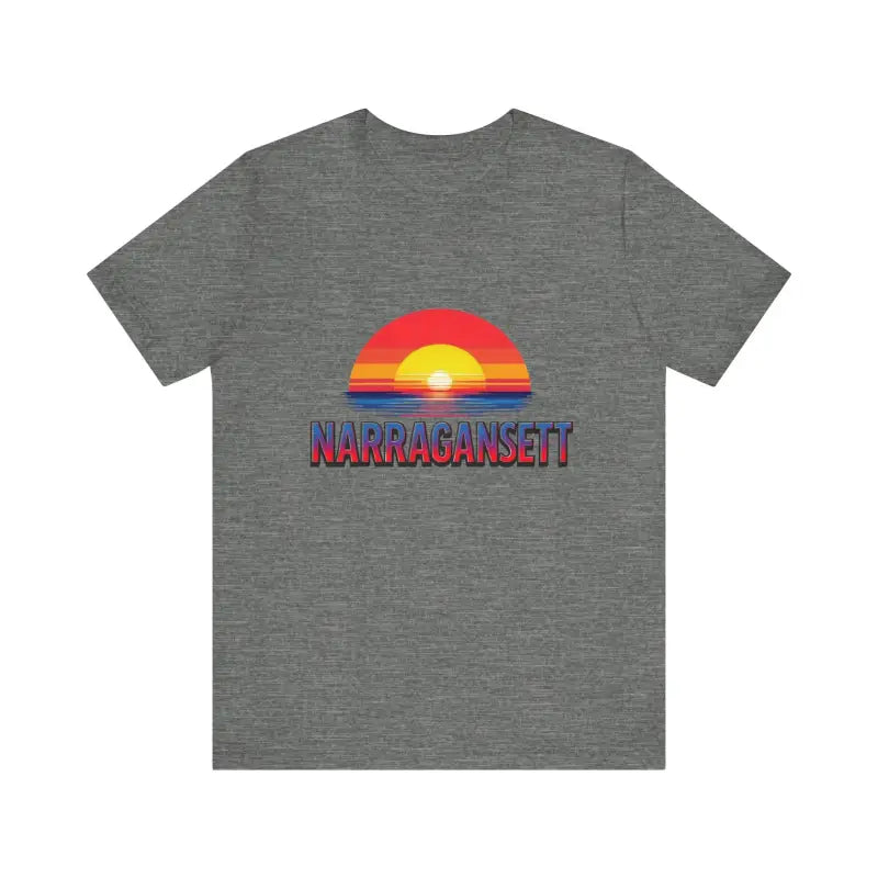 Narragansett Sunset Unisex Jersey Tee for Beach Lovers - Ocean State Styles