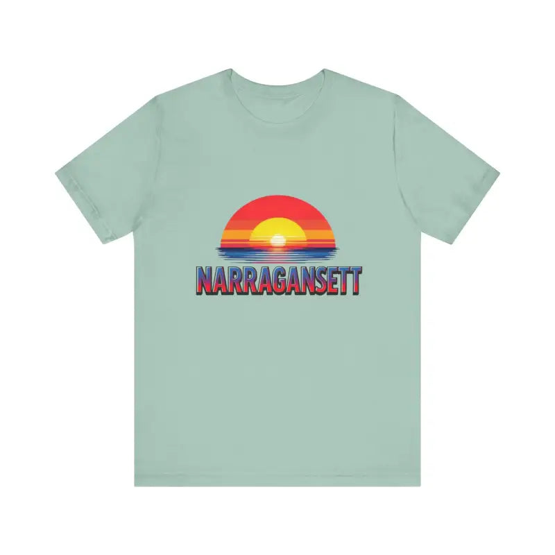 Narragansett Sunset Unisex Jersey Tee for Beach Lovers - Ocean State Styles