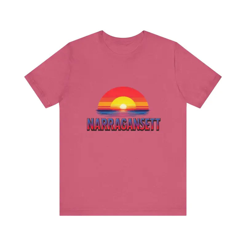 Narragansett Sunset Unisex Jersey Tee for Beach Lovers - Ocean State Styles