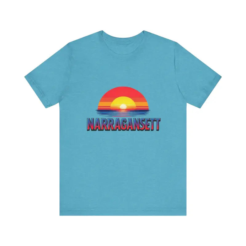 Narragansett Sunset Unisex Jersey Tee for Beach Lovers - Ocean State Styles