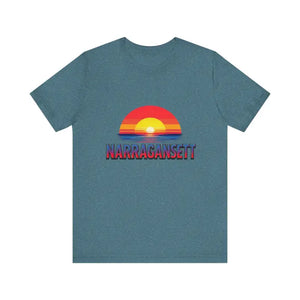 Narragansett Sunset Unisex Jersey Tee for Beach Lovers - Ocean State Styles