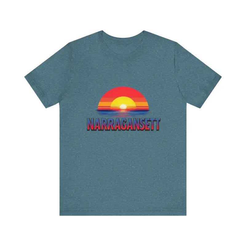 Narragansett Sunset Unisex Jersey Tee for Beach Lovers - Ocean State Styles
