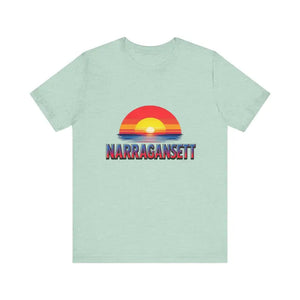 Narragansett Sunset Unisex Jersey Tee for Beach Lovers - Ocean State Styles