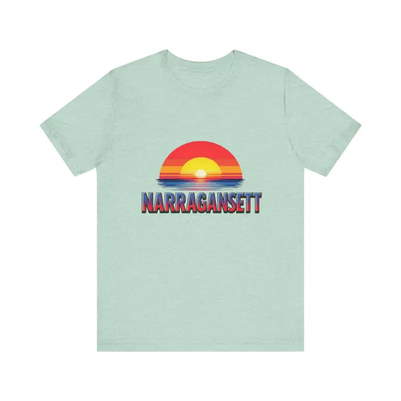 Narragansett Sunset Unisex Jersey Tee for Beach Lovers - Ocean State Styles