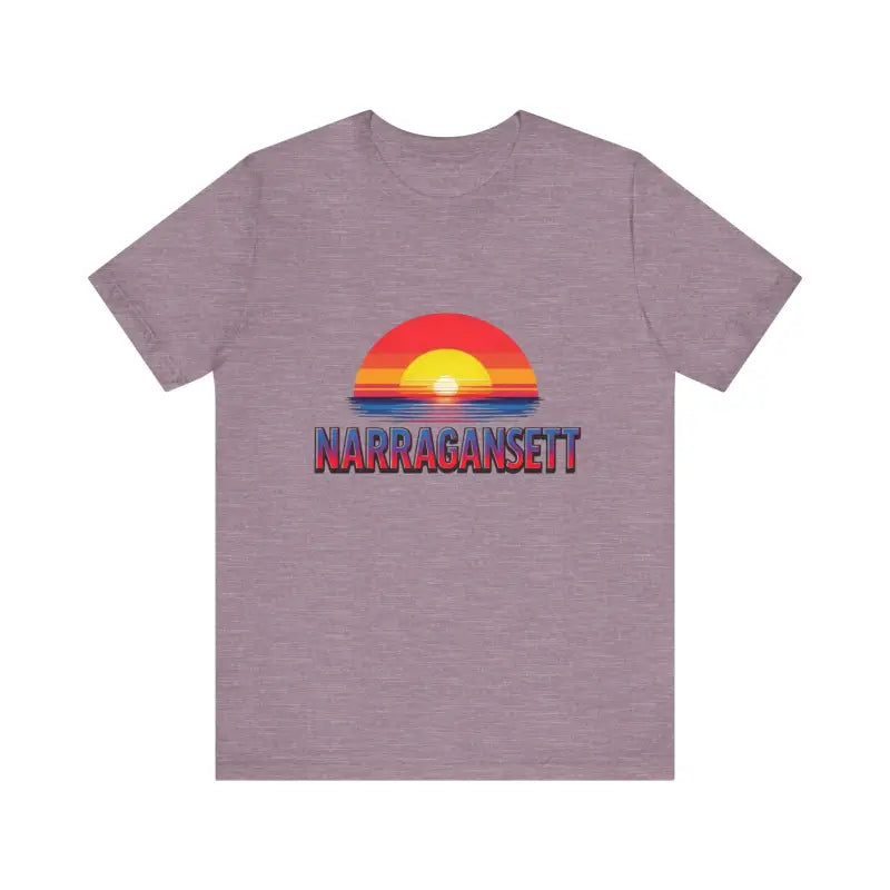 Narragansett Sunset Unisex Jersey Tee for Beach Lovers - Ocean State Styles