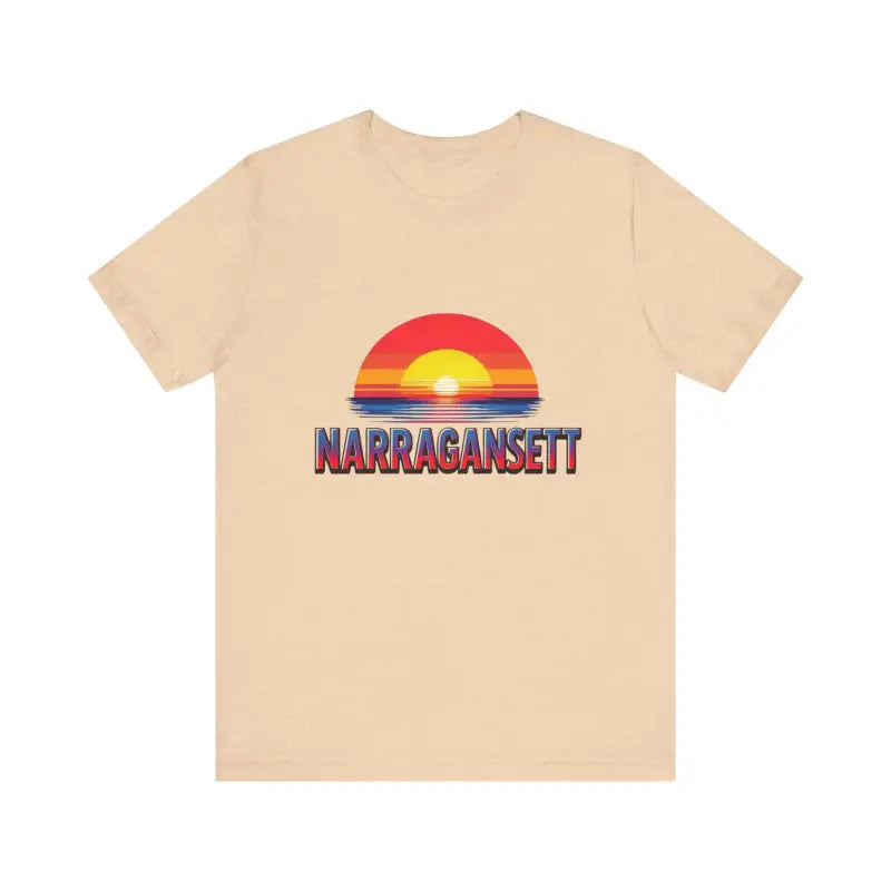 Narragansett Sunset Unisex Jersey Tee for Beach Lovers - Ocean State Styles