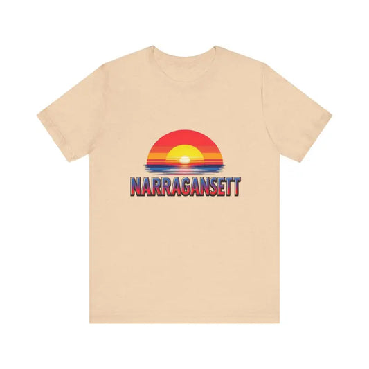 Narragansett Sunset Unisex Jersey Tee for Beach Lovers - Ocean State Styles