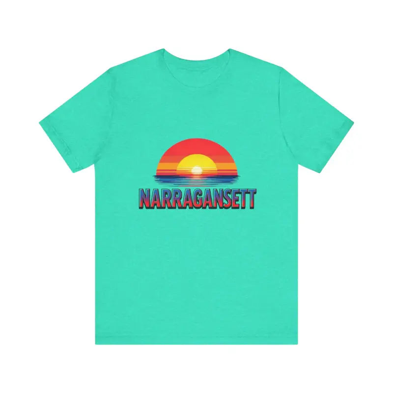 Narragansett Sunset Unisex Jersey Tee for Beach Lovers - Ocean State Styles