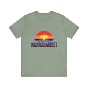 Narragansett Sunset Unisex Jersey Tee for Beach Lovers - Ocean State Styles