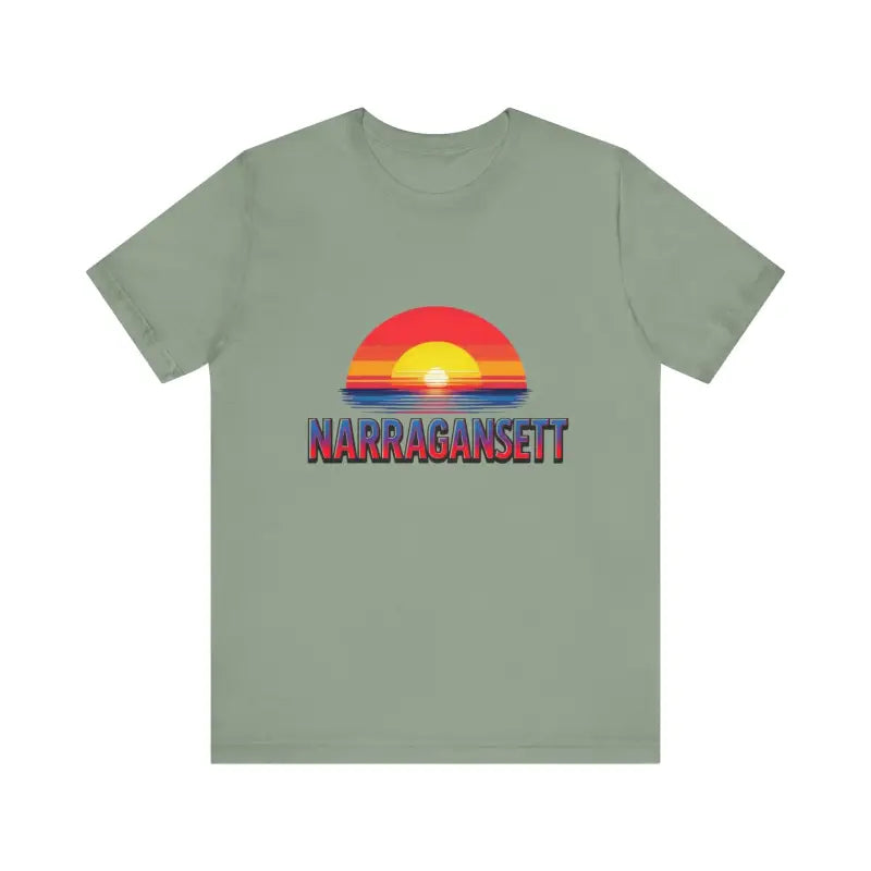 Narragansett Sunset Unisex Jersey Tee for Beach Lovers - Ocean State Styles