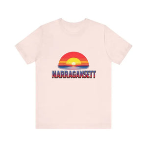Narragansett Sunset Unisex Jersey Tee for Beach Lovers - Ocean State Styles