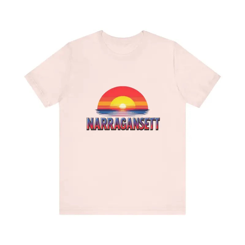 Narragansett Sunset Unisex Jersey Tee for Beach Lovers - Ocean State Styles