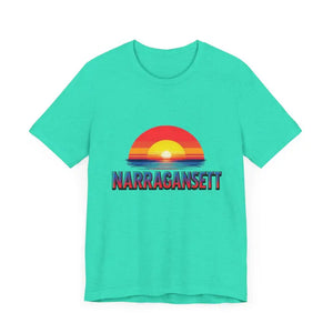 Narragansett Sunset Unisex Jersey Tee for Beach Lovers - Ocean State Styles