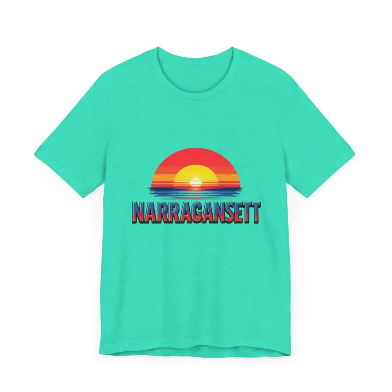 Narragansett Sunset Unisex Jersey Tee for Beach Lovers - Ocean State Styles