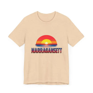 Narragansett Sunset Unisex Jersey Tee for Beach Lovers - Ocean State Styles