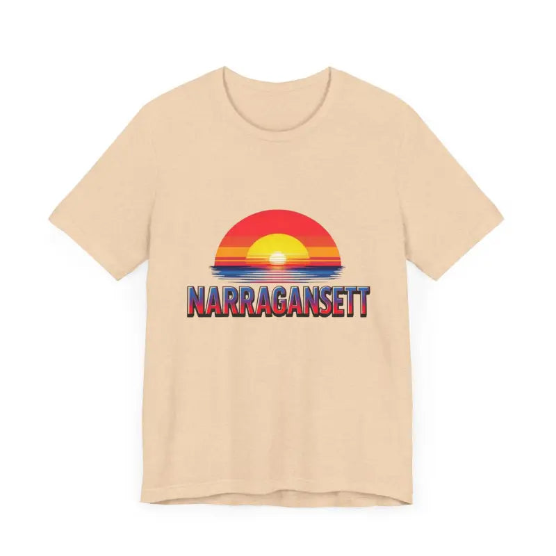 Narragansett Sunset Unisex Jersey Tee for Beach Lovers - Ocean State Styles
