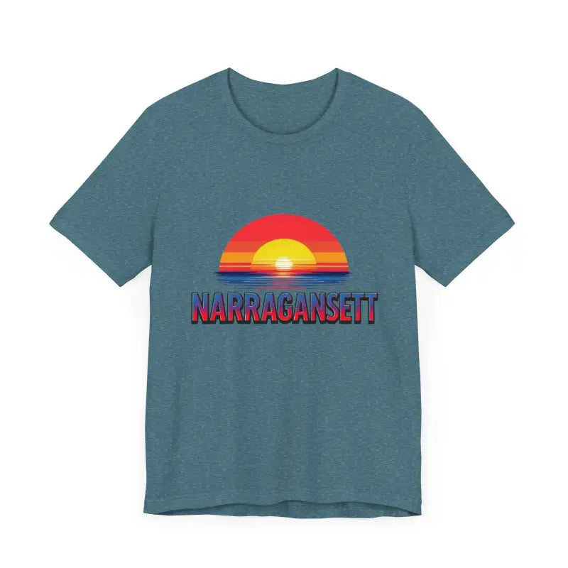 Narragansett Sunset Unisex Jersey Tee for Beach Lovers - Ocean State Styles