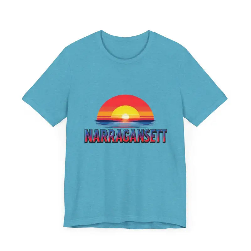 Narragansett Sunset Unisex Jersey Tee for Beach Lovers - Ocean State Styles