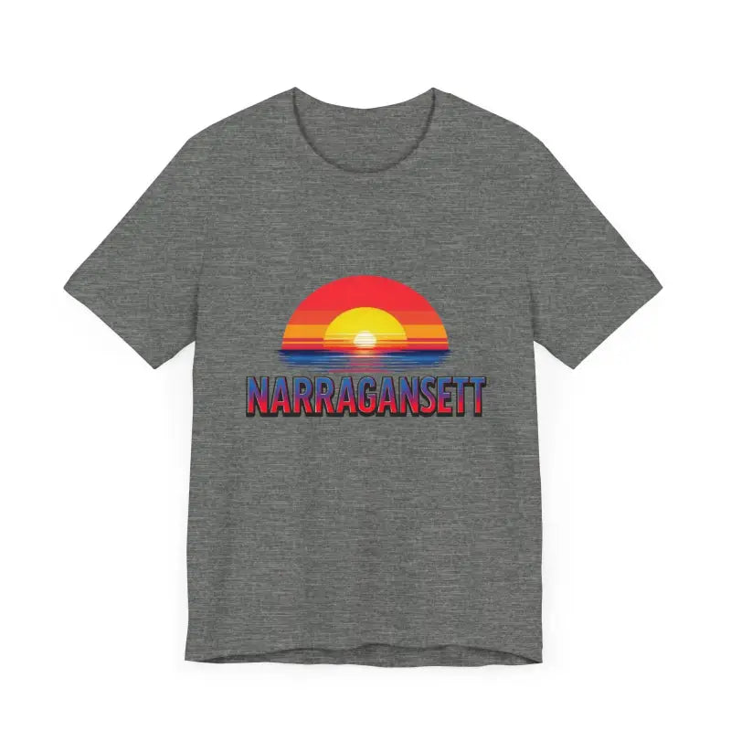 Narragansett Sunset Unisex Jersey Tee for Beach Lovers - Ocean State Styles