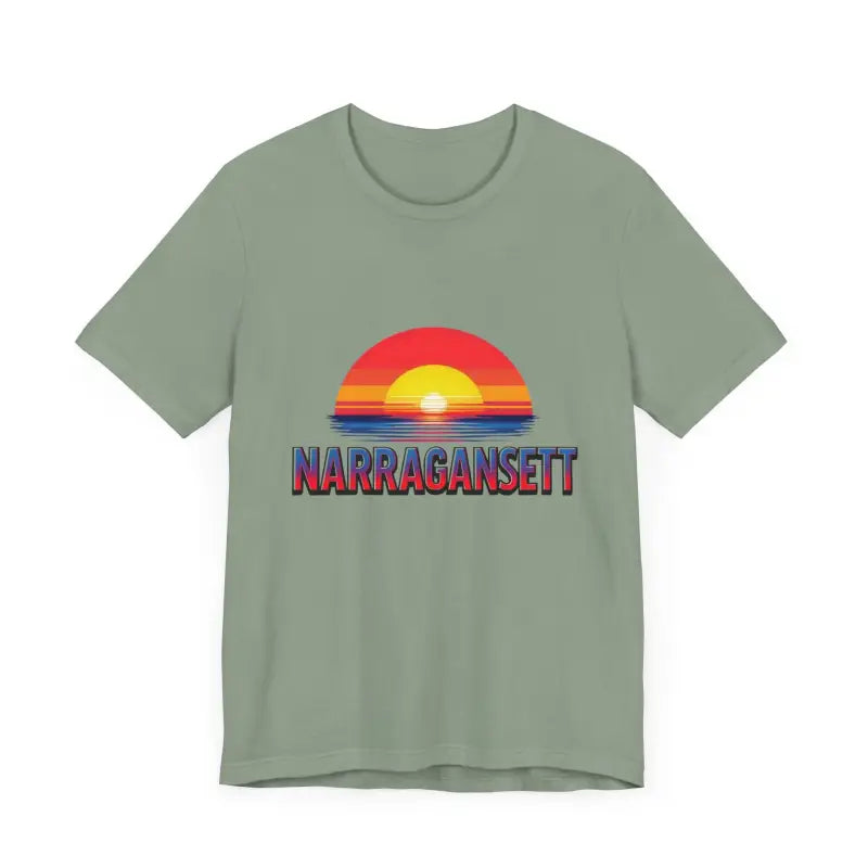 Narragansett Sunset Unisex Jersey Tee for Beach Lovers - Ocean State Styles