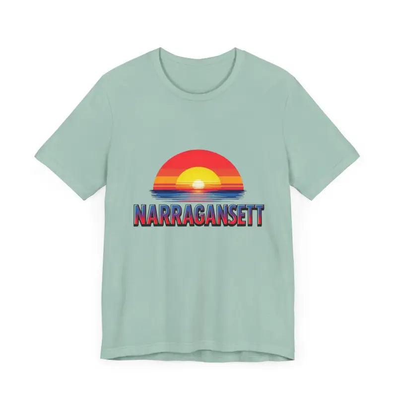 Narragansett Sunset Unisex Jersey Tee for Beach Lovers - Ocean State Styles
