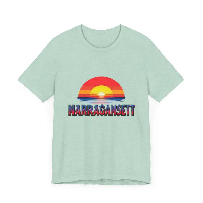 Narragansett Sunset Unisex Jersey Tee for Beach Lovers - Ocean State Styles
