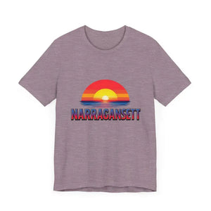 Narragansett Sunset Unisex Jersey Tee for Beach Lovers - Ocean State Styles