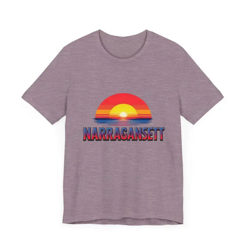 Narragansett Sunset Unisex Jersey Tee for Beach Lovers - Ocean State Styles
